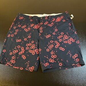 Amazon Essentials Chino Shorts Mens 38 Navy Floral Stretch Casual NWT